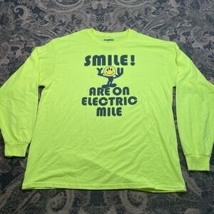 Insomniac Smile You Are On Electric Mile Long Sleeve T Shirt Mens Size XL EDC